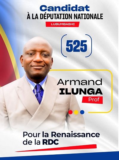 Armand ILUNGA, Candidat Député national N° 525 à Lubumbashi.