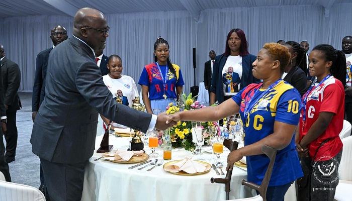 Les championnes d’Afrique U25 du Basket sur fauteuil honorées par Félix Tshisekedi
